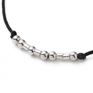 Inspirational I Can Handcrafted Silver Black Unisex Morse Code Bracelet